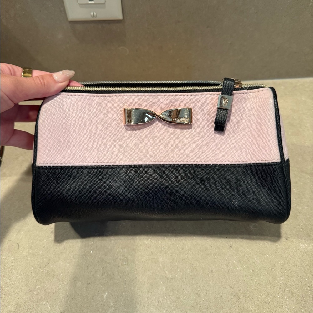 Victoria's Secret Pink and Black Cosmetic Bag
